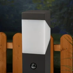 Lucande Kiran sokkellampe, 60 cm, sensor, grå, IP44, E27