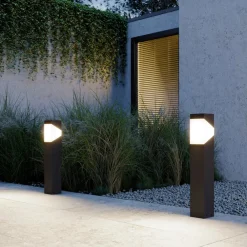 Kiran sokkellampe, 60 cm, grå, metal, IP44, E27^Lucande Best