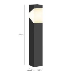 Kiran sokkellampe, 60 cm, grå, metal, IP44, E27^Lucande Best