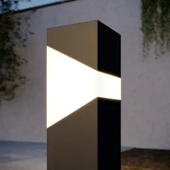 Kiran sokkellampe, 60 cm, grå, metal, IP44, E27^Lucande Best