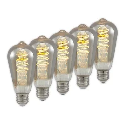 Lucande LED E27 ST64 4W 1.800K dæmpes, titan 5 stk