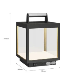LED genopladelig bordlampe Cube, aluminium, IP54, dæmpbar^Lucande Discount