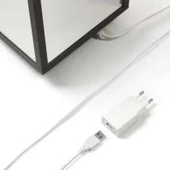 LED genopladelig bordlampe Cube, aluminium, IP54, dæmpbar^Lucande Discount