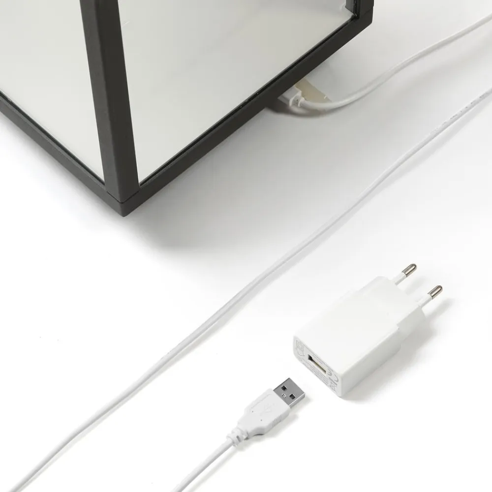 LED genopladelig bordlampe Cube, aluminium, IP54, dæmpbar^Lucande Discount