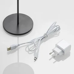 LED genopladelig bordlampe Tibia, sort, aluminium, USB, IP54^Lucande Best