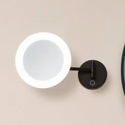 Lucande Møbel Og Interiør>LED kosmetikspejl Fyria, sort, stål, CCT