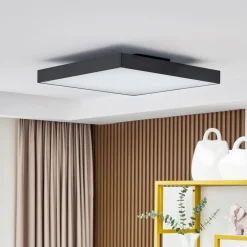 Lucande LED loftlampe Leicy, sort, 60 cm, RGBIC, CCT