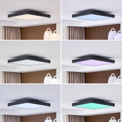 Lucande LED loftlampe Leicy, sort, 60 cm, RGBIC, CCT