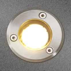 Lucande LED nedgravningslampe Kenan, Ø 7 cm, stål, IP67