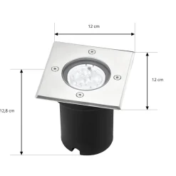 Lucande LED nedgravningslampe Ava, 12 cm x 12 cm, IP67