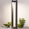 Lucande Terrassebelysning|Gadebelysning>LED pullert Dylen, grå, metal, 80 cm, IP65