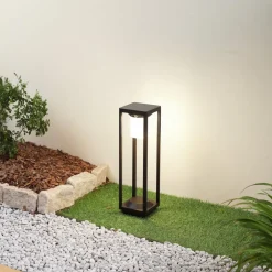 LED solcelle stibelysning Nilea, 50 cm, sort, sensor^Lucande