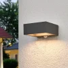 Lucande LED solcelle-væglampe Mahra, antracit, metal, sensor
