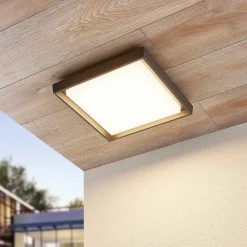 LED udendørs loftlampe Birta, mørkegrå, IP54, 34 cm^Lucande Best