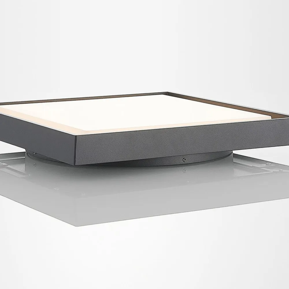 LED udendørs loftlampe Birta, mørkegrå, IP54, 34 cm^Lucande Best