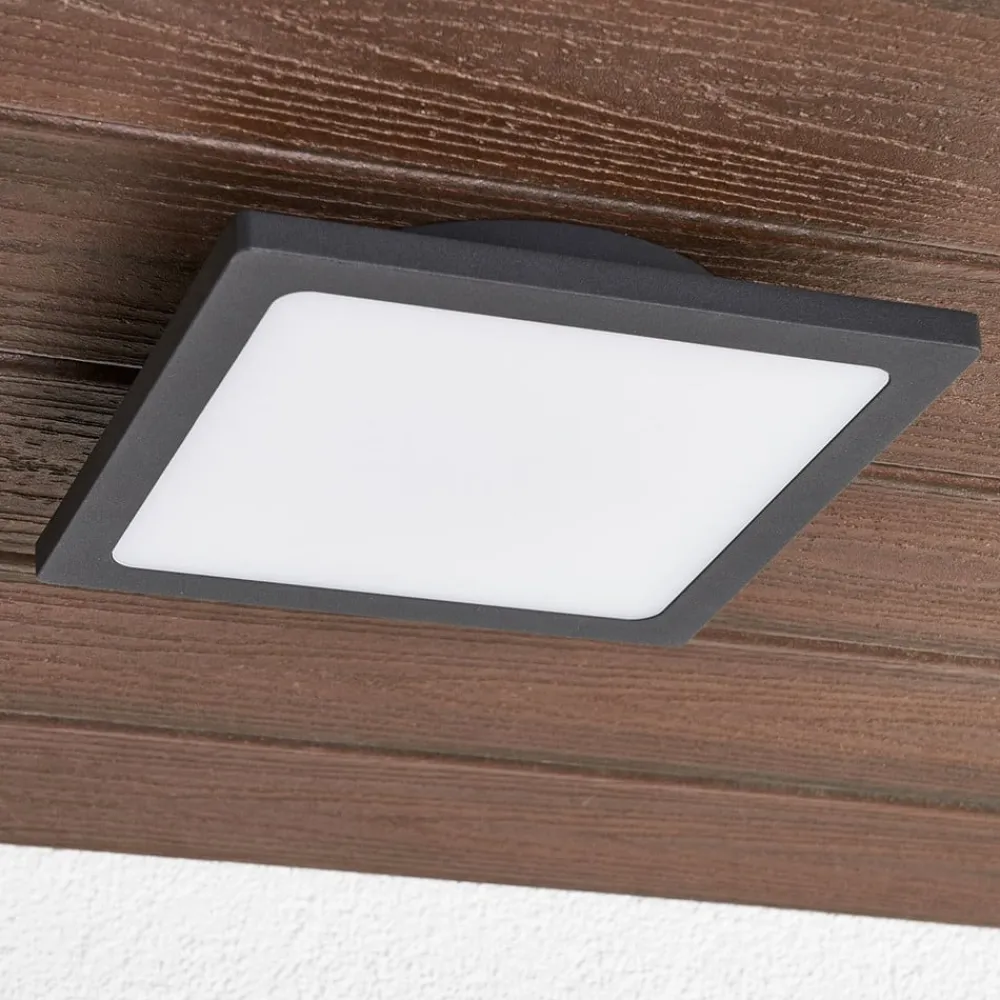LED udendørs loftlampe Mabella, 23 cm, antracit^Lucande Hot