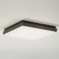 Lucande Terrassebelysning|Udendørs Loftlamper>LED udendørs loftlampe Amra, 30 cm, kantet, antracit