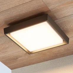 LED udendørs loftlampe Birta, mørkegrå, 27 cm, IP54^Lucande Online