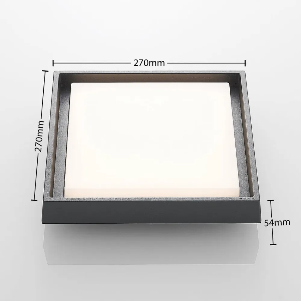 LED udendørs loftlampe Birta, mørkegrå, 27 cm, IP54^Lucande Online
