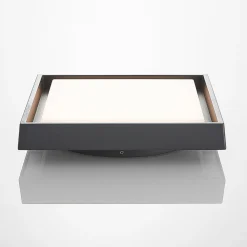 LED udendørs loftlampe Birta, mørkegrå, 27 cm, IP54^Lucande Online