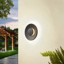 LED udendørs væglampe Kayana, sort, aluminium, 24 cm^Lucande Best