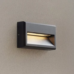 Lucande Væglamper>LED udendørs væglampe Weno, sort, aluminium, IP65