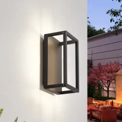 LED udendørs væglampe Thorvid, højde 26 cm, sort^Lucande Hot