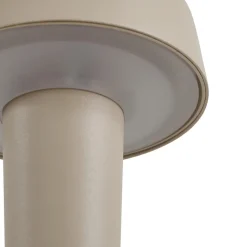 LED-batteridrevet lysestage Lea, vase, beige, 28 cm^Lucande