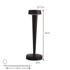 LED-batteridrevet lysestage Lea, vase, mørkebrun, 28 cm^Lucande Sale