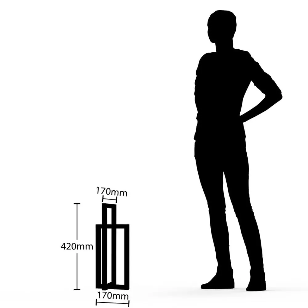 Lucande LED-bordlampe Hylda, højde 42 cm, sort, aluminium