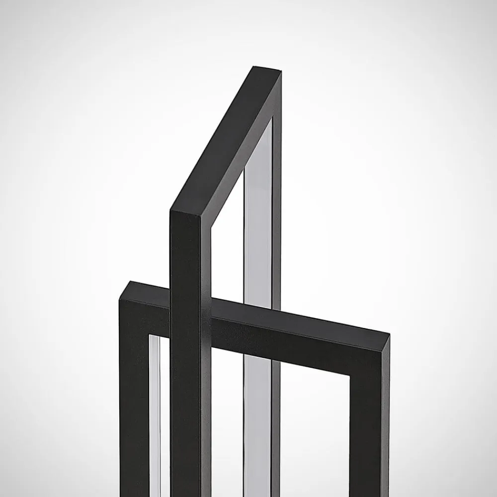 Lucande LED-bordlampe Hylda, højde 42 cm, sort, aluminium