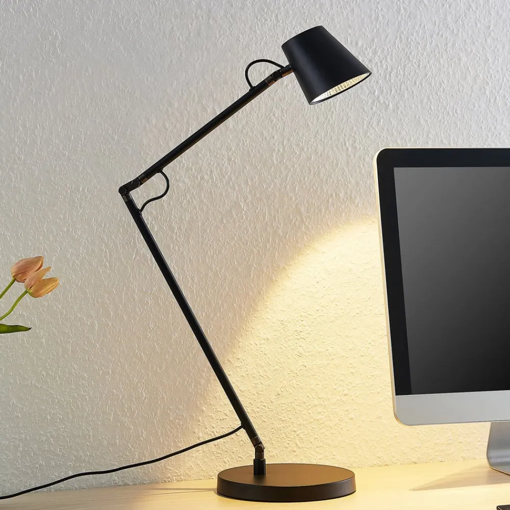 LED-bordlampe Tarris, højde 46 cm, sort^Lucande Best