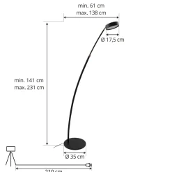 LED-buelampe Boga, sort, metal, dæmpbar^Lucande Outlet