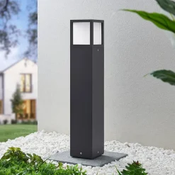 Lucande LED-gadelampe Dewari, 65 cm, mørkegrå, IP54