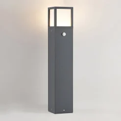 Lucande LED-gadelampe Dewari, bevægelsessensor, 65 cm, IP54