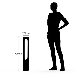 LED-gadelampe Fenti, 90 cm, antracit, aluminium^Lucande Clearance