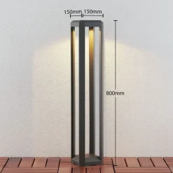 Lucande LED-gadelampe Fery, antracit, metal, 80 cm, IP65