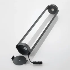 Lucande LED-gadelampe Habsa, 80 cm, antracit, metal