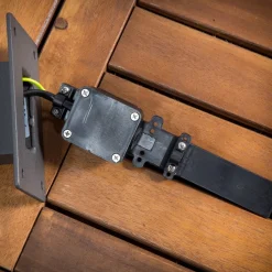 LED-gadelampe Halv, 60 cm, antracit, metal, IP54^Lucande Online