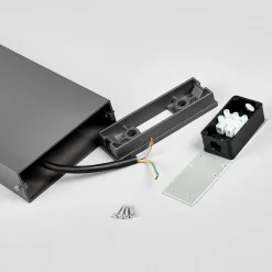 LED-gadelampe Leya, 65 cm, antracit, metal, IP54^Lucande Best