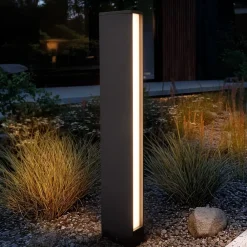 Lucande Terrassebelysning|Gadebelysning>LED-gadelampe Lirka, 2 lyskilder, grå, metal, 60 cm