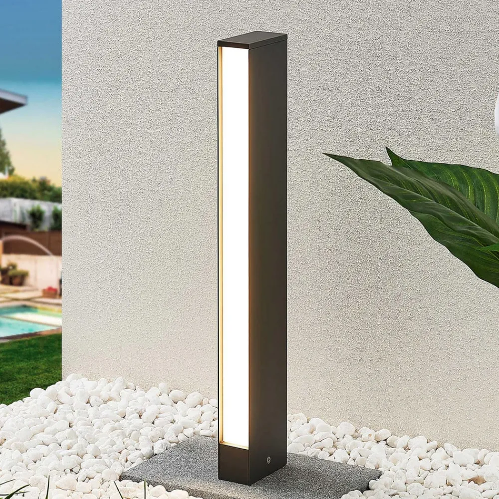 Lucande LED-gadelampe Lirka, mørkegrå, metal, 60 cm