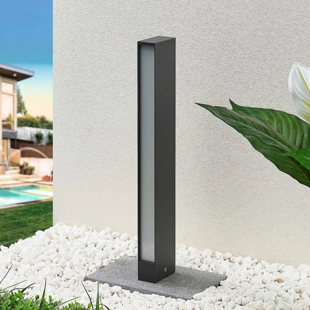 Lucande LED-gadelampe Lirka, mørkegrå, metal, 60 cm