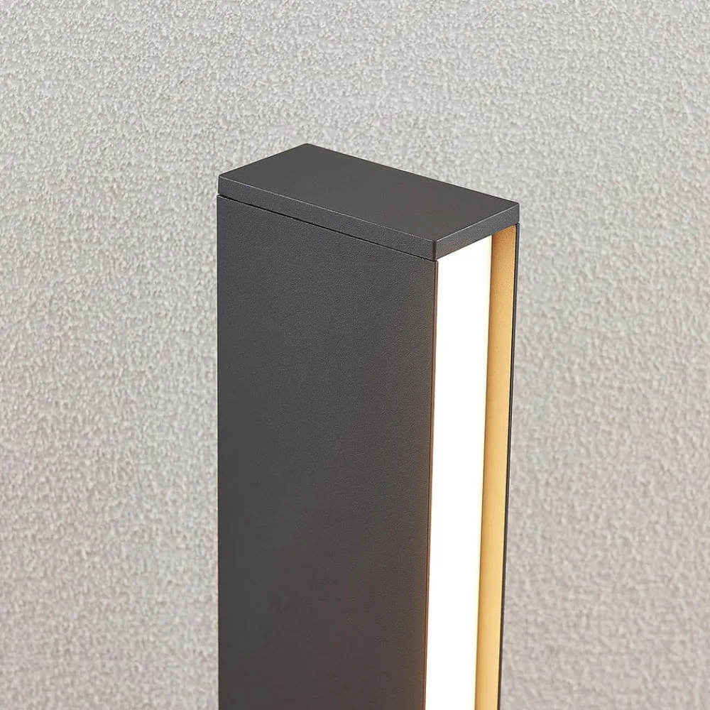 Lucande LED-gadelampe Lirka, mørkegrå, metal, 60 cm