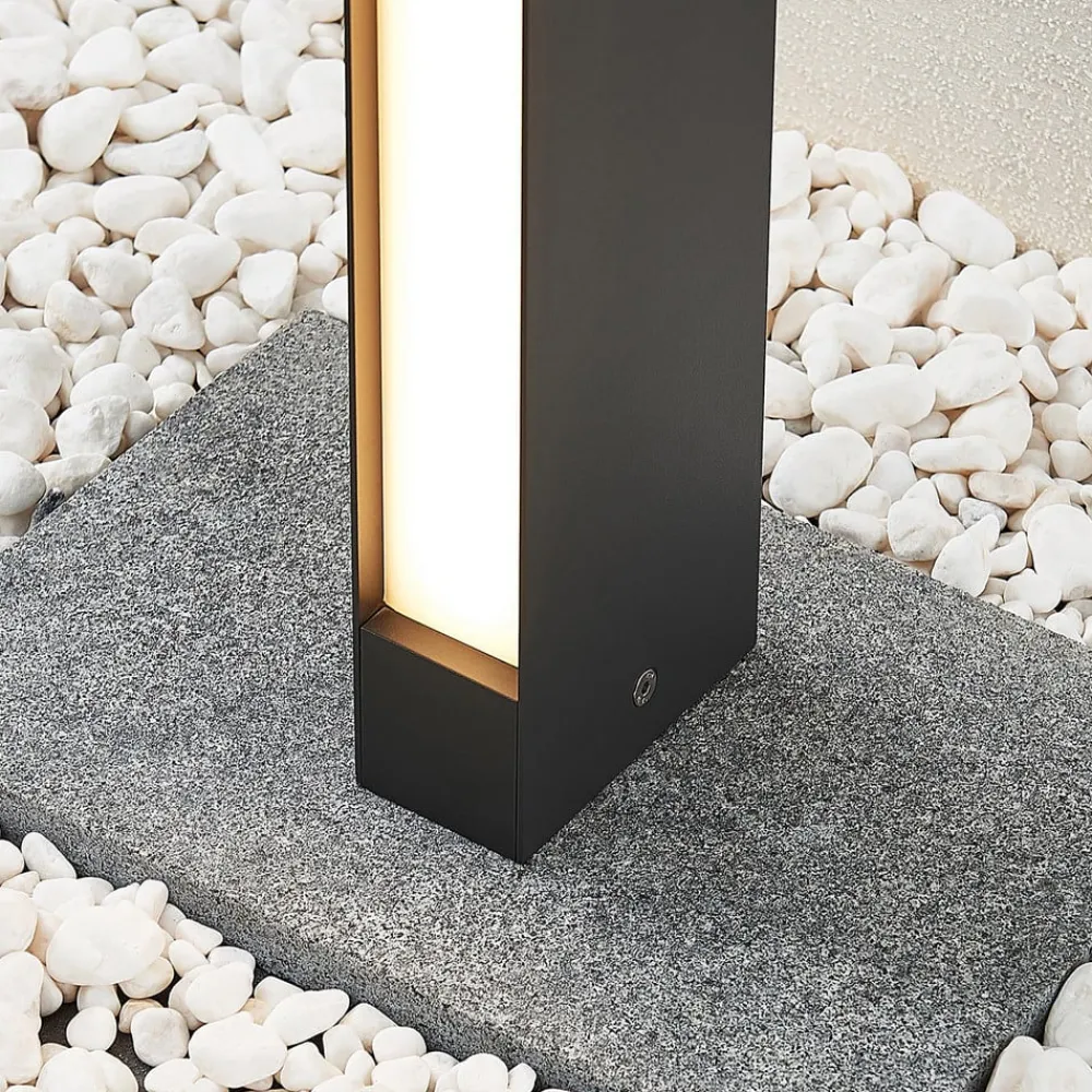 Lucande LED-gadelampe Lirka, mørkegrå, metal, 60 cm