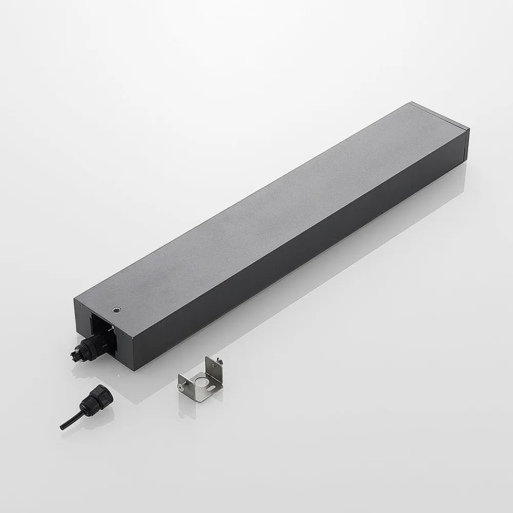 Lucande LED-gadelampe Lirka, mørkegrå, metal, 60 cm