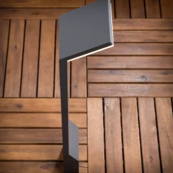 LED-gadelampe Nevio, 60 cm, antracit, metal^Lucande New