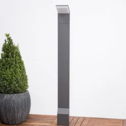 LED-gadelampe Nevio, antracit, metal, 100 cm^Lucande New