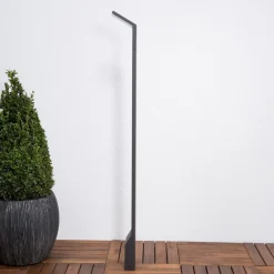 LED-gadelampe Nevio, antracit, metal, 100 cm^Lucande New