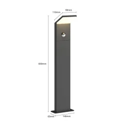 Lucande LED-gadelampe Nevio, sensor, 60 cm, antracit